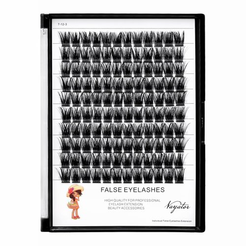 Vayator 120pcs Wide Cluster D Curl Professional Makeup Individual Cluster Eyelashes Grafting Fake False Eyelashes Eyelash Extension Individual Eyelash (16mm)