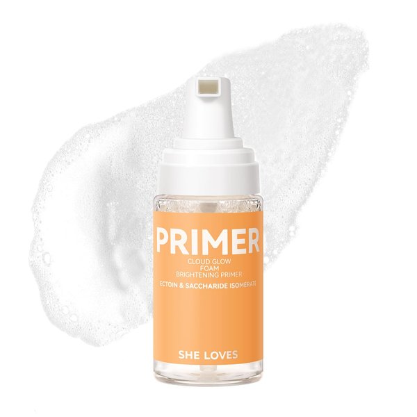 SWETIYOU Cloud Glow Priming Foam Brightening Primer, 40 mL, Pore Smoothing Primer, Foaming Face Primer for Skin Flawless and Glowing, Long Lasting Makeup's Staying, for All Skin Tones