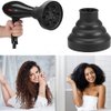 Hair Diffuser Attachment for Hair Dryer Travel Collapsible Portable Diffuser for Curly Hair Women .Airflow Attachment for Salon or Home Use with Nozzle 1.65-1.9In (Black)