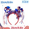 Doneace 4th of July Headband Patriotic Pom Pom Headband Blue Red White Design Ribbon Head Bopper Hair Hoop Independence Day Hair Accessories Cute Fluffy Ball Hair Band for Women Girls Kids 1Pcs…