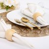Alpha Living Home Spring Napkin Rings Set of 12, Wooden Serviette Holders, Round Serviette Rings Bulk for Party Decoration, Dinning Table, Family Gatherings - A Great Tabletop Décor - Natural