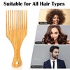 2PCS Bamboo Combs Afro Hair Picks Hair Wig Braid Hair Styling Comb Beard Pick for Men Natural Bamboo Anti-Static Hair Pick for Long, Thick, Curly Long Tooth Detangling Accessories for Men Women