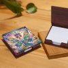 JZHYOAN Reusable Portable Diamond Note Storage Box, 4.33x4.33x1.1 Inch Diamond Art Painting Wooden Message Paper Storage Note Box Suitable for Office, Study -Butterfly Fairy