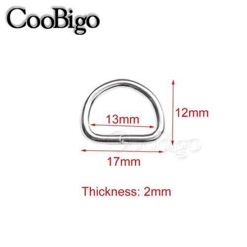CooBigo 100 Pack 1/2" Dee Rings D-Ring Metal Buckle Strap Sewing Accessories FLQ051-E