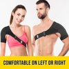 Suptrust Recovery Shoulder Brace for Men and Women, Shoulder Stability Support Brace, Adjustable Fit Sleeve Wrap, Relief for Shoulder Injuries and Tendonitis, One Size Regular, Dark Black