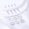 JFORYOU 20G Surgical Stainless Steel Nose Rings Threadless Push in Nose Rings Hoops L Shaped Nose Studs Lip Cartilage Helix Tragus Nose Medusa Piercing Jewelry for Women Men, 14PCS Silver