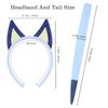 PLUSMAYI 4Pack Dog Ears Headband Set Blue Animal Headband Costume Accessories Dog Hairbands for Halloween Cosplay Party
