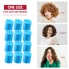 12 Pieces Foam Sponge Hair Rollers, 1.89 inch/ 4.8 cm Soft Sleeping Hair Curler Flexible Hair Styling Sponge Curler and Stainless Steel Rat Tail Comb Pintail Comb for Hair Styling (Blue)
