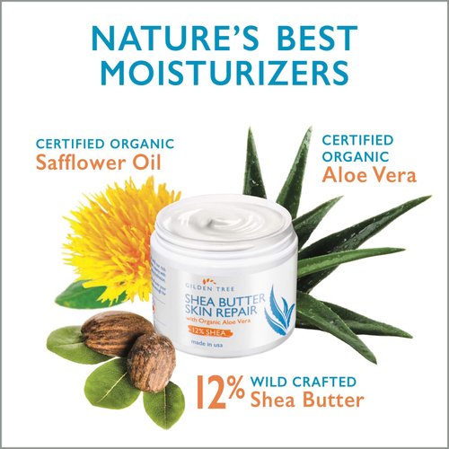 Shea Butter Skin Repair Cream, Natural & Organic for Deep Moisturizing of Dry, Cracked, Itchy Sensitive Skin on Hands, Face, Body and Feet - Suitable For All Skin Types, Light Lemon Scent