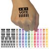 Vote Stars and Stripes Voting Patriotic Temporary Tattoo Water Resistant Fake Body Art Set Collection - Orange (One Sheet)