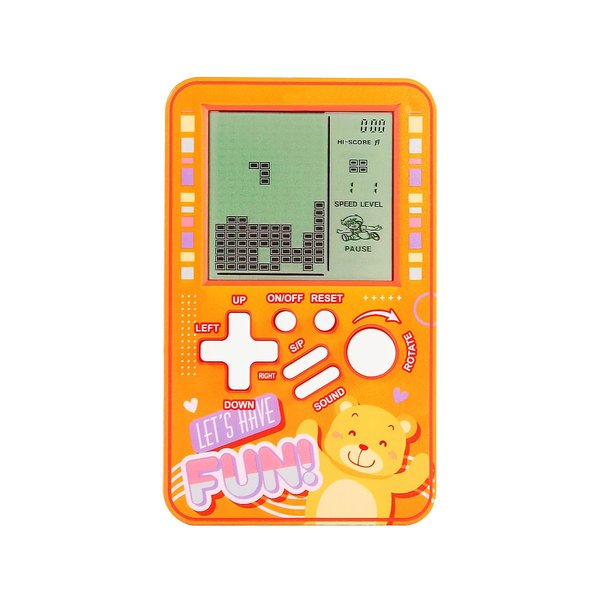CZT Handheld Block Game Console Built-in Multiple Classic Retro Brick Games Electronic Entertainment Student Game Machine Game playerPortable Gaming Device Kids Girls (Orange)