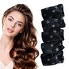 Aimin Hair Heatless Hair Curlers No Heat, Heatless Curls Overnight Blowout Rods, No Heat Hair Curlers To Sleep In, Soft Flexi Rods For Long Hair, Thick Curling Rod Styling Tools(20pcs star black)