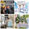 MCPINKY Happy Birthday Banner, Silver Mylar Foil Letters Balloon Birthday Sign Banner Happy Birthday Metallic Balloons for Kids Party Supplies