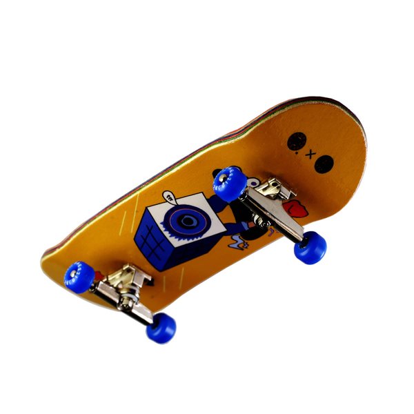 SOLDIER BAR Fingerboards Complete Colour Maple Handmade Wooden Fingerboards (Update Slivery King Trucks, Handmade Blue Wheels) Magic Cube