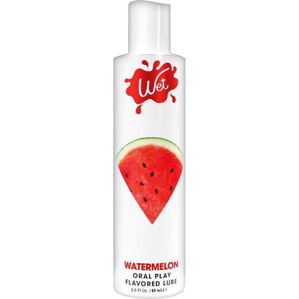 Wet Water-Based Flavored Lube for Men, Women & Couples, 3 Fl Oz (Juicy Watermelon) - Long-Lasting Premium Personal Lubricant Safe to Use with Latex Condoms - Gluten Free & Sugar Free