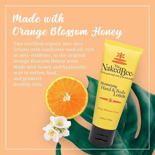 The Naked Bee Orange Blossom Honey Hand and Body Lotion, 2.25 Oz - 2 Pack