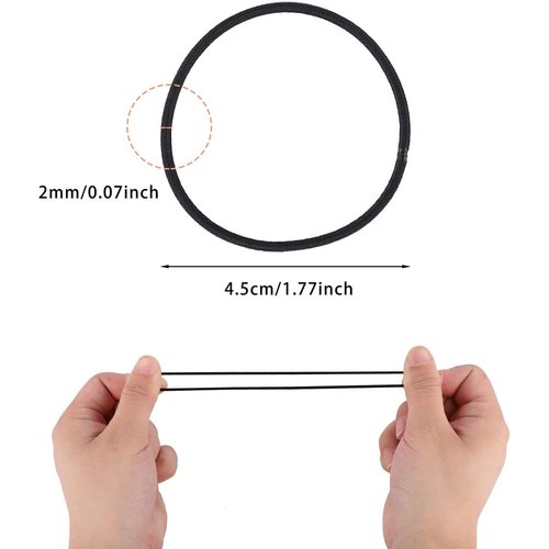 150PCS Black Hair Ties, elastic Hair Ties No Damage Ponytail Holder，for Thick and Curly Hair Hair Elastic Band，for Women or Men