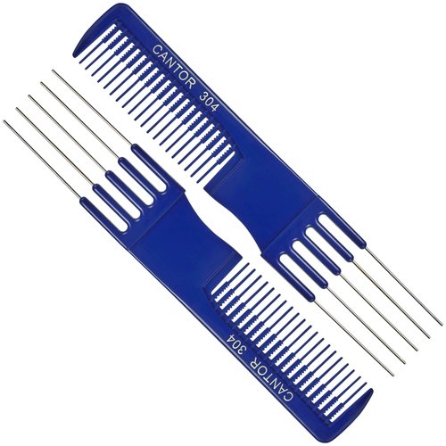 Lift Teasing Comb and Hair Pick – 2 Pack Stainless Still Lifts - Chemical and Heat Resistant Detangler Comb – Anti Static Comb For All Hair Types – By Cantor