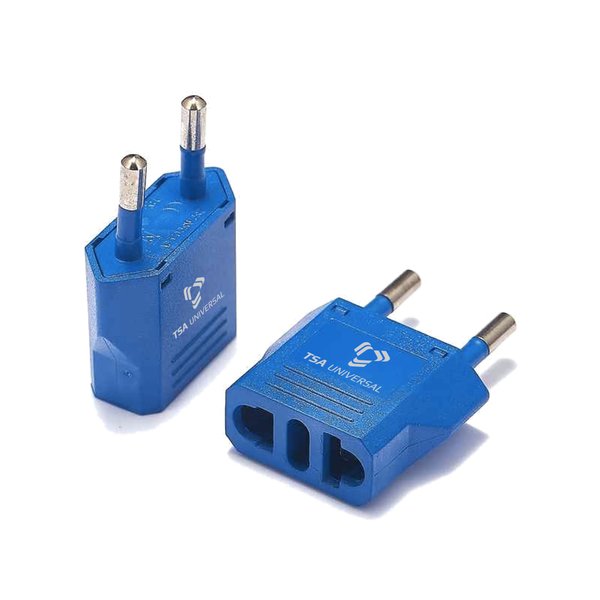 United States to Portugal Travel Power Adapter to Connect North American Electrical Plugs to Portuguese Outlets for Cell Phones, Tablets, eReaders, and More (2-Pack, Blue)