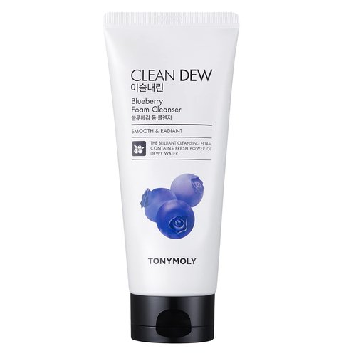 TONYMOLY Clean Dew Foam Cleanser, Blueberry, 6 Fl Oz
