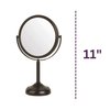 JERDON Two-Sided Tabletop Makeup Mirror - Makeup Mirror with 10X Magnification & Swivel Design - Portable 6-Inch Diameter Mirror in Bronze Finish - Model JP910BZB