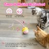 MAILCAT Cat Toys Monster, 2in1 Automatic Interactive Cat Toy for Indoor Cats Kitten Exercise, Real Feathers, Silicone Tail, LED Lighting, Mice Squeak Chirping, Type-C Rechargeable - YP