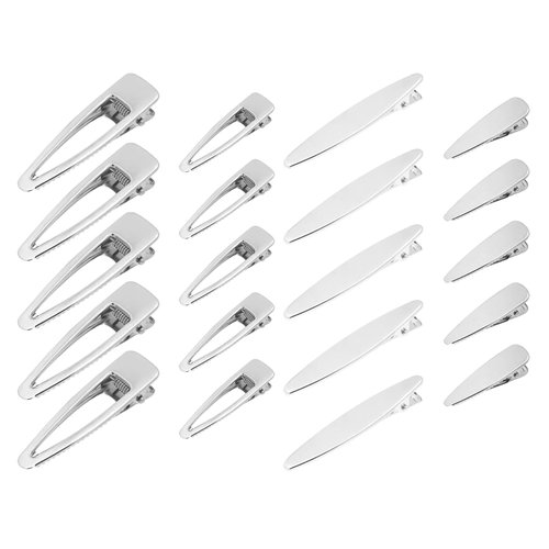 20PCS Silver Metal Duckbill Hair clips for Women Thin Hair,Diy Anti-slip Styling Barrettes for Thick hair,No Crease Duck Billed Hair Clip for Girls (Basic model mix)