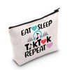 LEVLO Video Cosmetic Bag Video Fans Gift Eat Sleep Video Repeat Makeup Zipper Pouch Bag(Video Tik Repeat)
