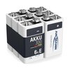 ANSMANN 9V Rechargeable Batteries 300mAh pre-Charged Low Self-Discharge NiMH 9 Volt Battery 9V Battery (6-Pack)