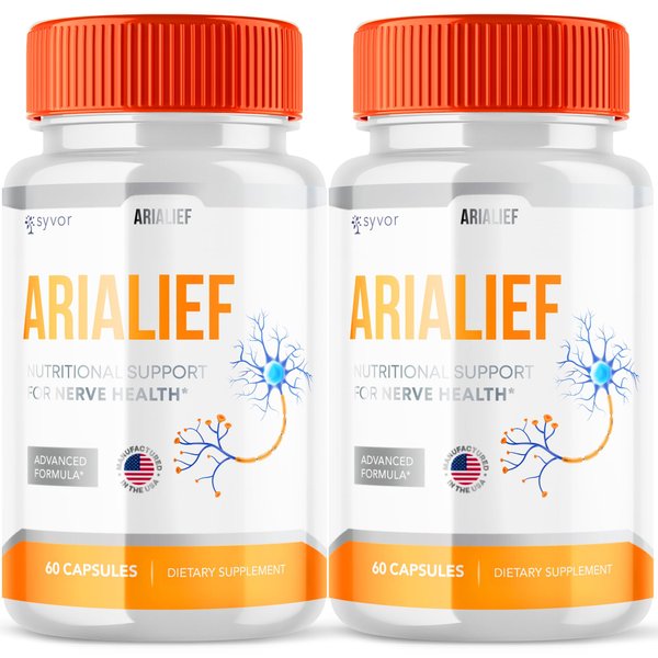 (2 Pack) Arialief Capsules for Nerve Health, Official Arialief Supplement Pills for Lasting Support, Aria LIEF PrimePalm for Sciatica, Aria Leaf Advanced Nerve Pill Natural Ingredients (120 Capsules)