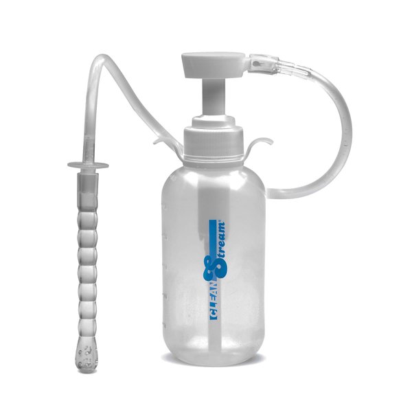 Cleanstream Pump Action Enema Bottle with Nozzle, Travel Enema Kit for Colon Cleansing with Syringe Handle and Nozzle Tip, Reusable at Home Cleaner Set for Men and Women, Premium Silicone, 300 ml