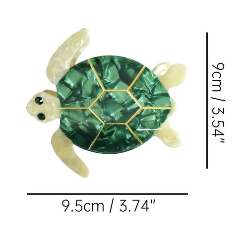 Big Sea Turtle Hair Clips,Cellulose Acetate Hair Clips,Small Claw Clips for Girl,Hair Accessories,Green