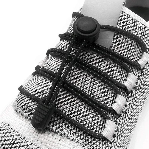 No Tie Shoelaces - Tieless Elastic Shoe Laces - Strong Lock Shoelaces for Sneakers - One Size Fits All for Adults and Kids(Black)