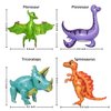 BlingABC 4Pack Giant 3D Dinosaur Balloons Standing Inflatable Dino Aluminium Foil Balloons Decoration for Kids Birthday Baby Shower Jungle Party Supplies