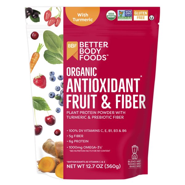 BetterBody Foods Organic Antioxidant Fruit and Fiber Superfood Blend, 12.7 Ounce, Powder