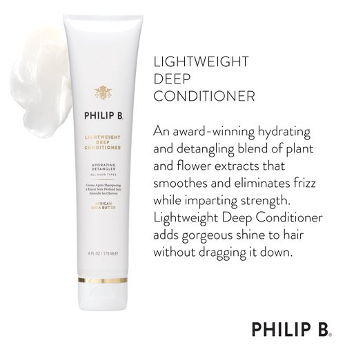 PHILIP B Light-Weight Deep Conditioner 6 oz. (178 ml) | Hair Moisturizer Detangler, Adds Shine and Smoothness to Hair, All Hair Types