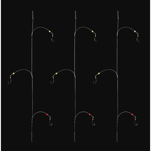 Dyxssm Fishing Hooks with Leader Rigging, Fishing Hook Line Stainless Steel Fishing Rigs Wire and Rig Hooks (1/0#, Style-B: 3 Hooks rig)