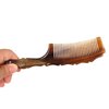 Natural Horn Detangler Comb, PROTORIGEN Handmade Horn Comb Made of Ox Horn, anti-static, fine tooth comb, hair and scalp health comb.（OX Horn Bamboo Shape)