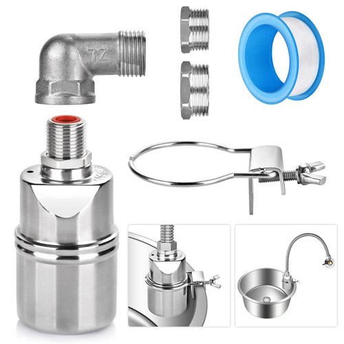 Float Valve - 1/2" 3/4" 1" Water Float Valve, 304 Stainless Steel Automatic Water Level Control Float Valve, Auto Shut Off Ball Mini Float Valve for Water Tank, Pool, Livestock Troughs (1 Pack)