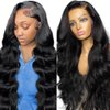KALASHOW 250% Density 13x6 Lace Front Wigs Human Hair HD Body Wave Lace Front Wigs Human Hair for Black Women Glueless Wigs Human Hair Pre Plucked Natural Hairline with Baby Hair 28 Inch