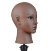 Ruilong Soft Bald Mannequin Head, Professional Cosmetology Female Head for Wig Making Hat and Glasses Display Bald Model Doll Head Brown Color