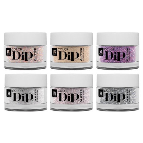 RC Red Carpet Manicure Color Dip Bundle Glitter – Vibrant Dipping Powder Set, 0.3 oz Each – Easy to Use, No UV/LED Needed, Non-Irritating Formula, Salon Quality Nails at Home, 6pcs.