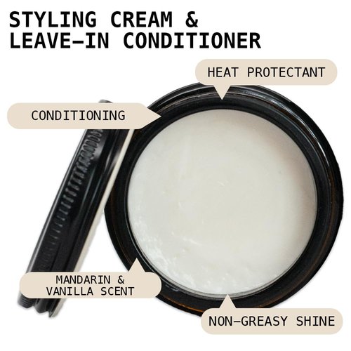 O'Douds Conditioning Cream - Natural Hair Styling Cream & Leave In Conditioner with Light Hold & Medium Shine - Shea Butter, Aloe Vera & Castor Oil - Mandarin & Vanilla Scent (4oz)
