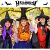 Century Star Kids Witch Hat Girls Lace Halloween Hat for kids Youth Teens Halloween Decorations Party Cosplay 2Pcs Orange & Purple S