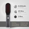 Cordless Hair Straightener Brush - Travel-Sized Electric Hot Iron Comb for Women Hair Straightening with 45Mins Long Working Battery - Fast Heating, Multi-Temp, Anti-Frizz, Anti-Scald
