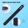 Makartt Nail File, 100/180 Grit 20 Pcs Emery Boards for Nails, Washable Disposable Doubled Sides Nail Files for Natural Acrylic Nails Coarse Nail File Kit Manicure Set(Black)