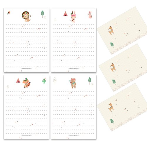 36 PCS Paper Letter Writing Set for Kids made from Recycled Paper - Boys Girls Christmas Birthday Gifts Stationery Writing Sheets with Envelopes