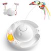 Potaroma Electric Fluttering Butterfly Cat Toys Smart Interactive Electronic Kitten Toy, Bell Track Balls, Indoor Exercise Cat Kicker, 3 AA Batteries Required (Bright White)