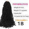 Soft locs crochet hair 24 inch 6 packs black faux locs crochet hair curly wavy crochet braids synthetic hair african hair extensions for black women (24 inch, 1B)