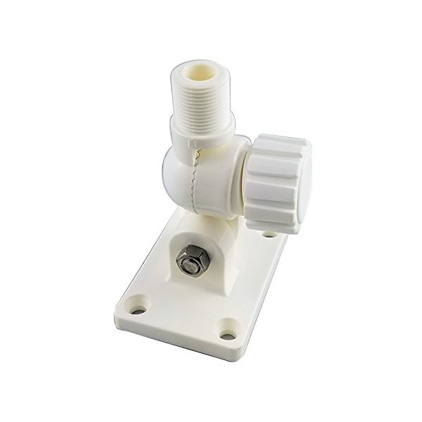 White Water 50039 4-Way Ratchet VHF Antenna Mount with Axis Knob. Color - Ivory